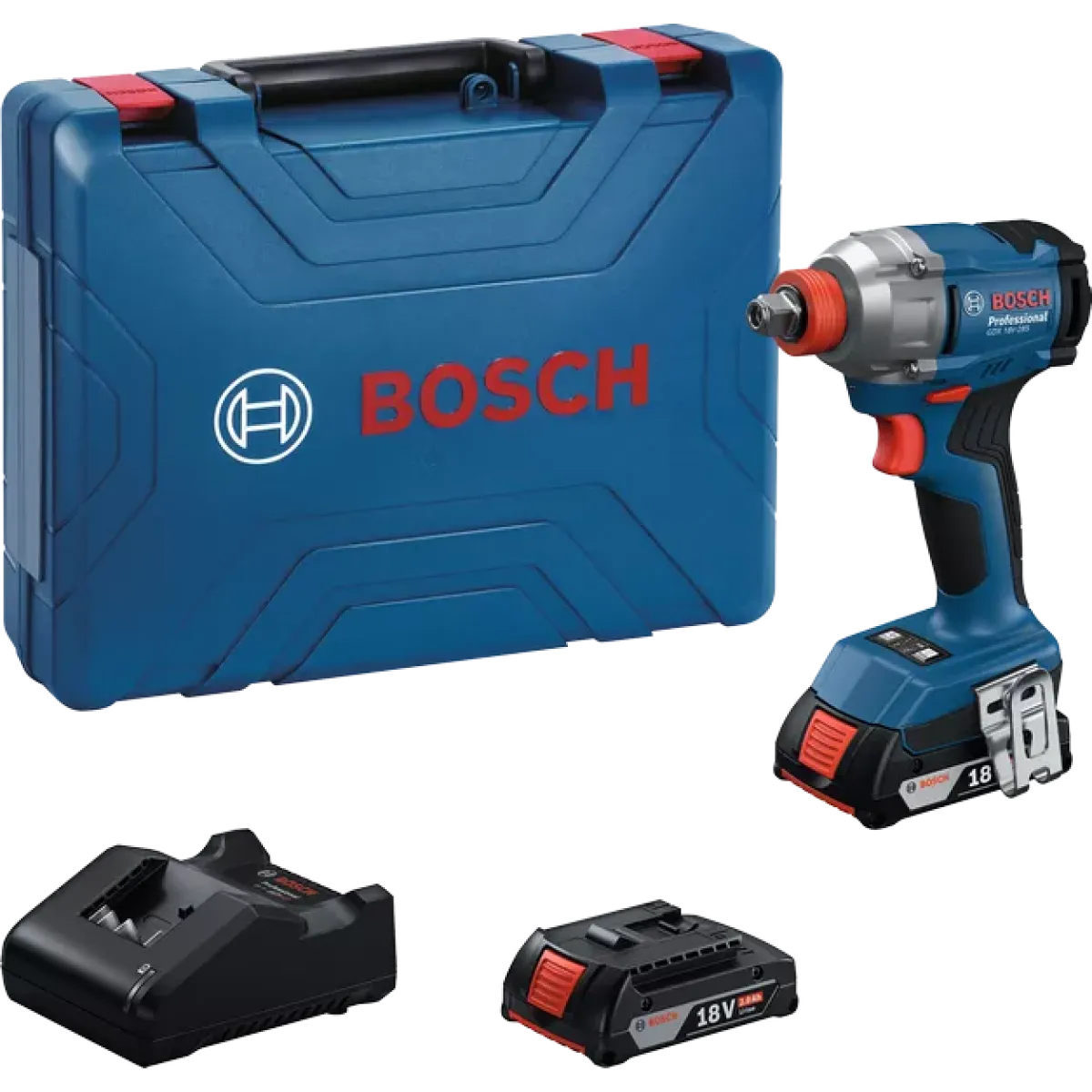 Акумулаторен ударен гайковерт Bosch GDX 18V-285, 2 x батерия GBA 18V 2.0Ah 06019N2122