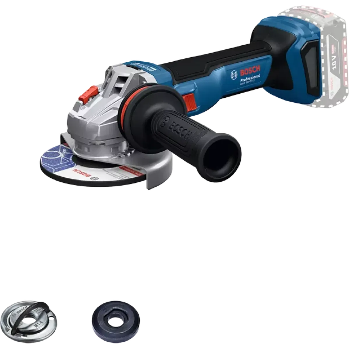 Акумулаторен ъглошлайф Bosch GWS 18V-11 S, Ø 125 мм, без батерия и зарядно 06019N4000