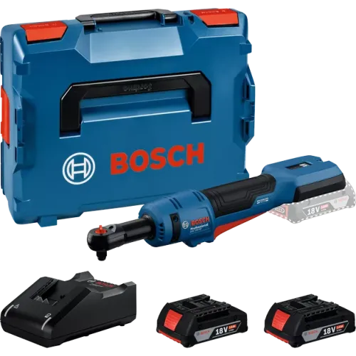 Акумулаторна тресчотка Bosch GRC 18V-60, 60 Nm, 3/8″, с 2 батерии 18 V, 2 Ah, зарядно и куфар
