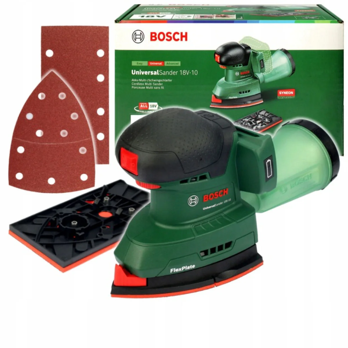 Акумулаторен мултишлайф Bosch UniversalSander 18V-10, без батерия и зарядно устройство 06033E3100