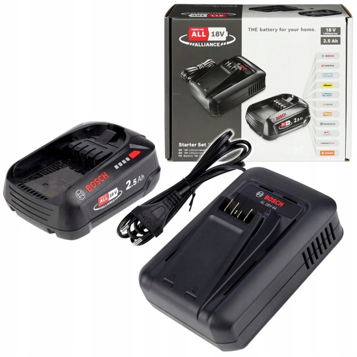 Стартов комплект Bosch 1 батерия 18 V, 2,5 Ah + заряддно AL 18V-44 1600A031T4