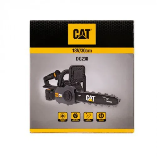 Акумулаторен верижен трион CAT DG230, 30 см, с 1 батерия 18V 4.0Ah Li-ion и зарядно