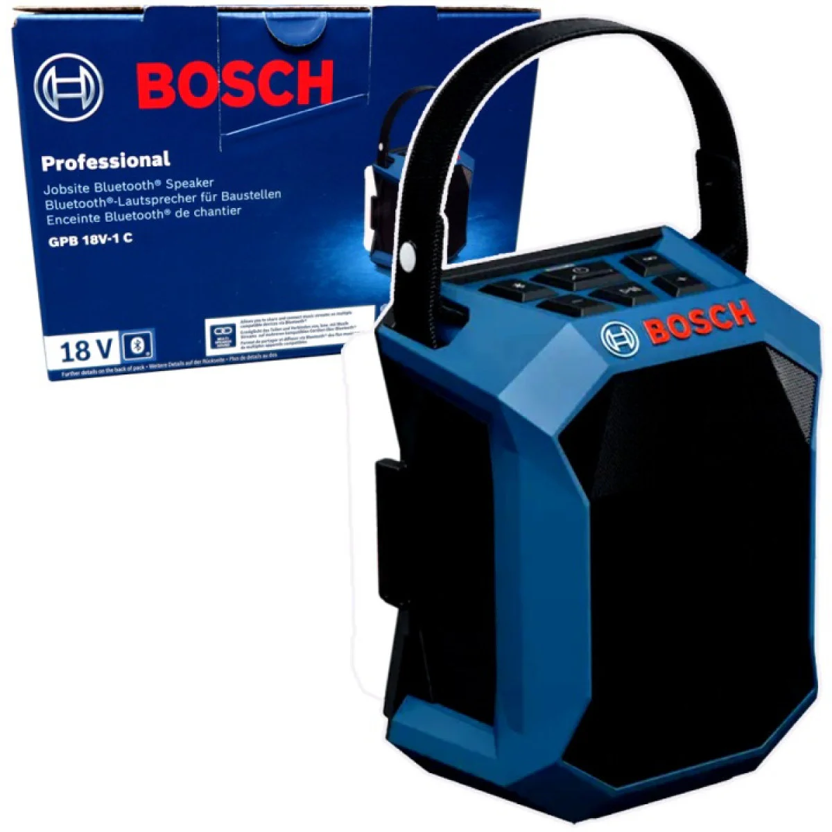 Акумулаторна тонколона Bosch GPB 18V-1 C, Bluetooth, 18 V, без батерия и зарядно 06014A7001