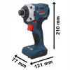 Акумулаторен ударен гайковерт Bosch GDR 18V-215, 215Nm, ¼", с 2 бр батерии 18 V, 2 Ah, зарядно и куфар 06019N2022