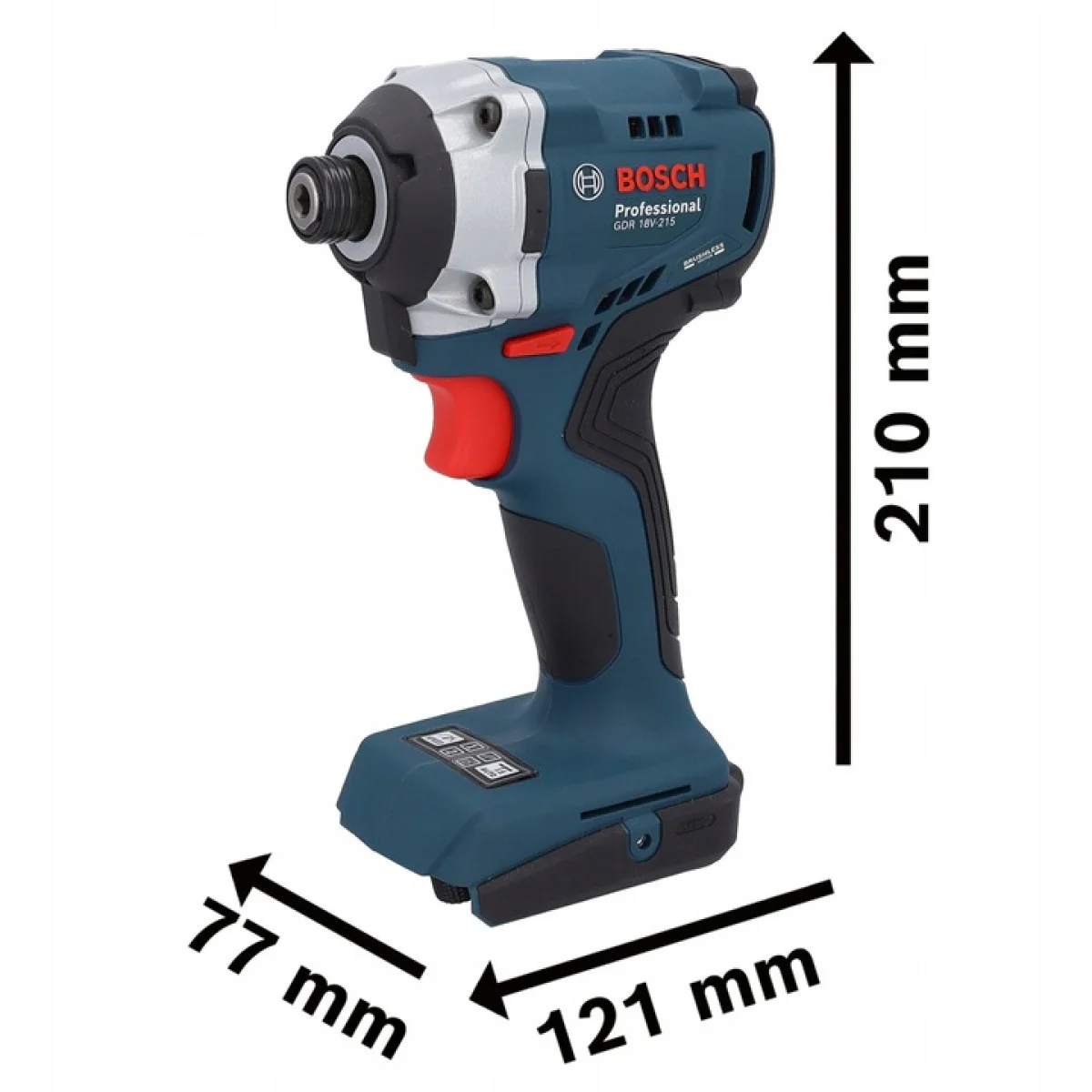Акумулаторен ударен гайковерт Bosch GDR 18V-215, 215Nm, ¼", с 2 бр батерии 18 V, 2 Ah, зарядно и куфар 06019N2022