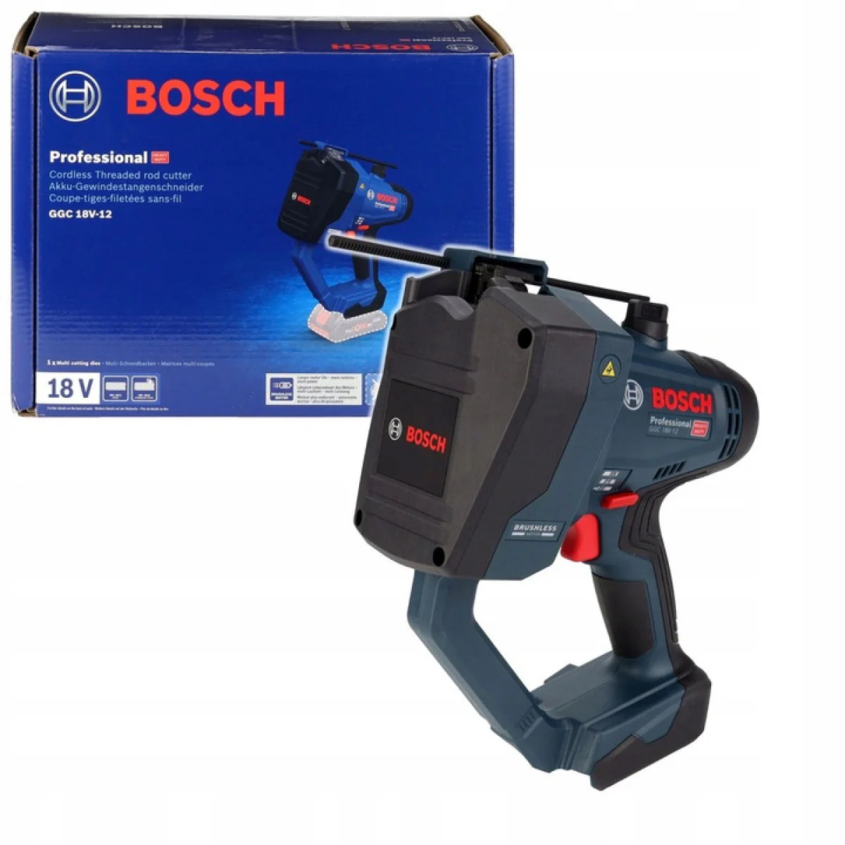 Акумулаторна машина за рязане на шпилки Bosch GGC 18V-12, 18 V, M6 - M12, без батерия и зарядно 06019M8000