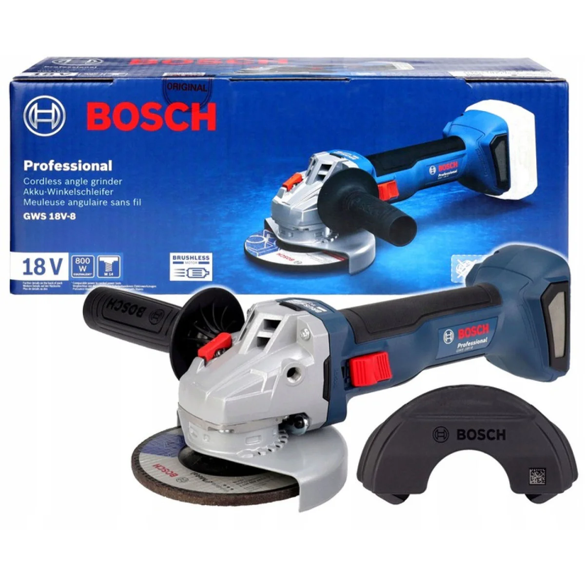 Акумулаторен ъглошлайф Bosch GWS 18V-8, без батерия и зарядно 06019N9000