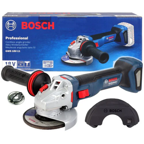 Акумулаторен ъглошлайф Bosch GWS 18V-11, 18 V, ⌀125 мм, M14, без батерия и зарядно