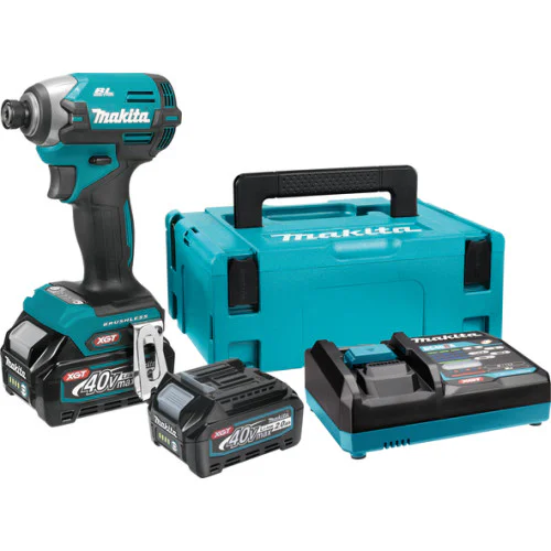 Акумулаторен ударен гайковерт Makita TD003GA201, XGT, 2 батерии 40 V 2 Ah, 210 Nm, зарядно, в куфар