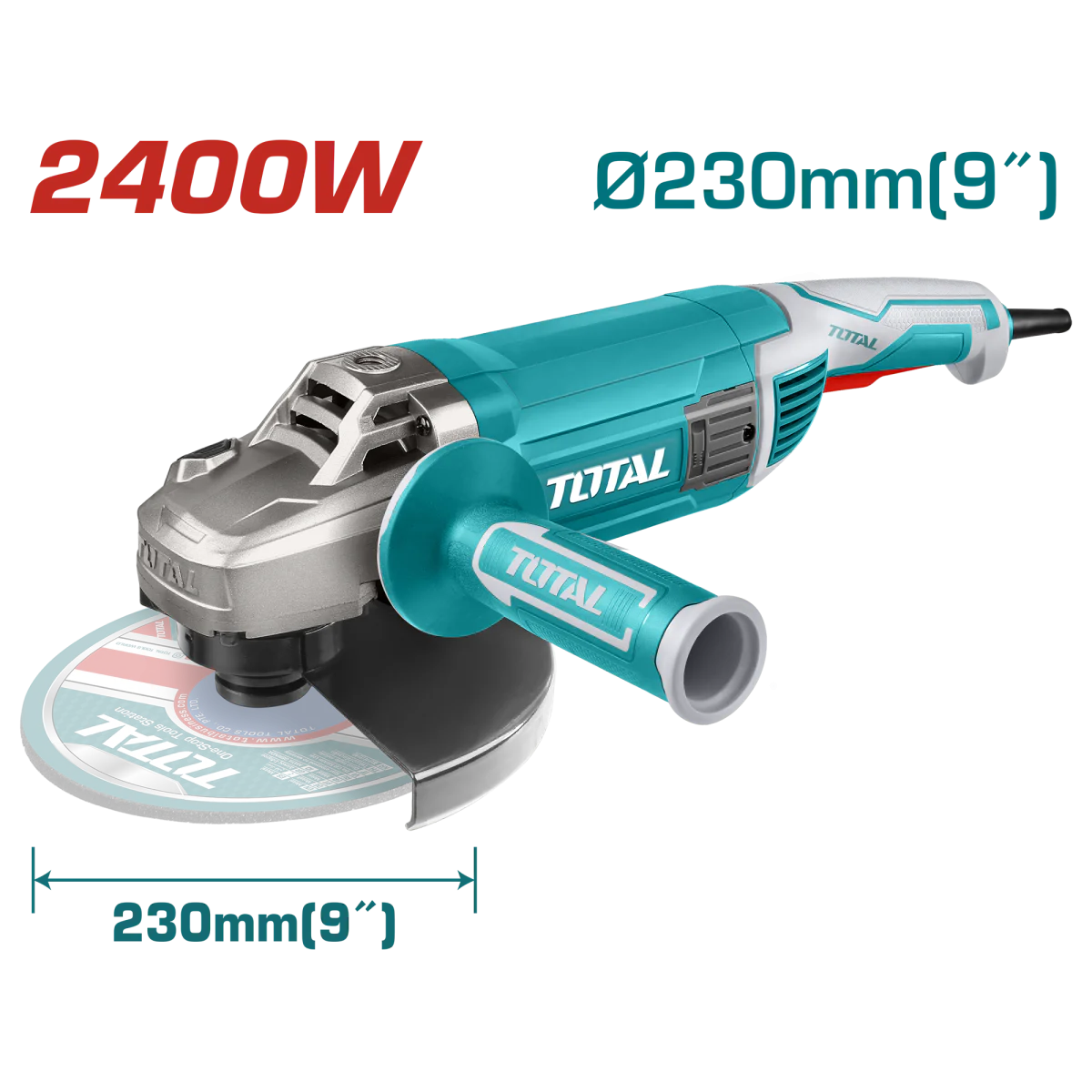 Ъглошлайф TOTAL TG1252306E Industrial, 2400 W, Ø 230 mm TG1252306E