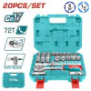 Комплект тресчотка и вложки TOTAL THT121201 INDUSTRIAL, 1/2", 20 части