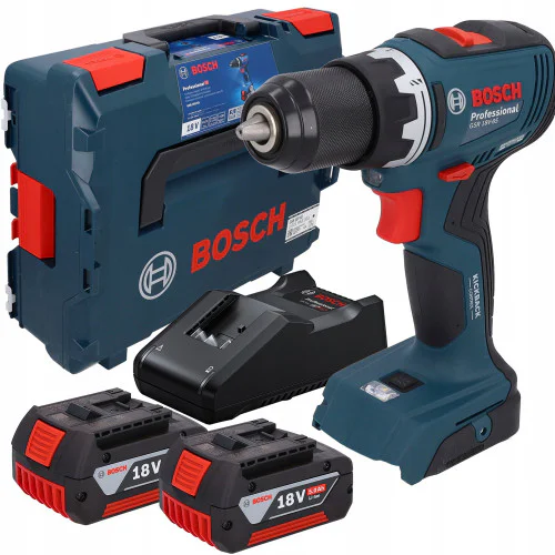 Акумулаторен ударен винтоверт Bosch GSB 18V-65, 65 Nm, с 2 батерии 18 V, 5 Ah, зарядно GAL 18V-40, в куфар L-BOXX