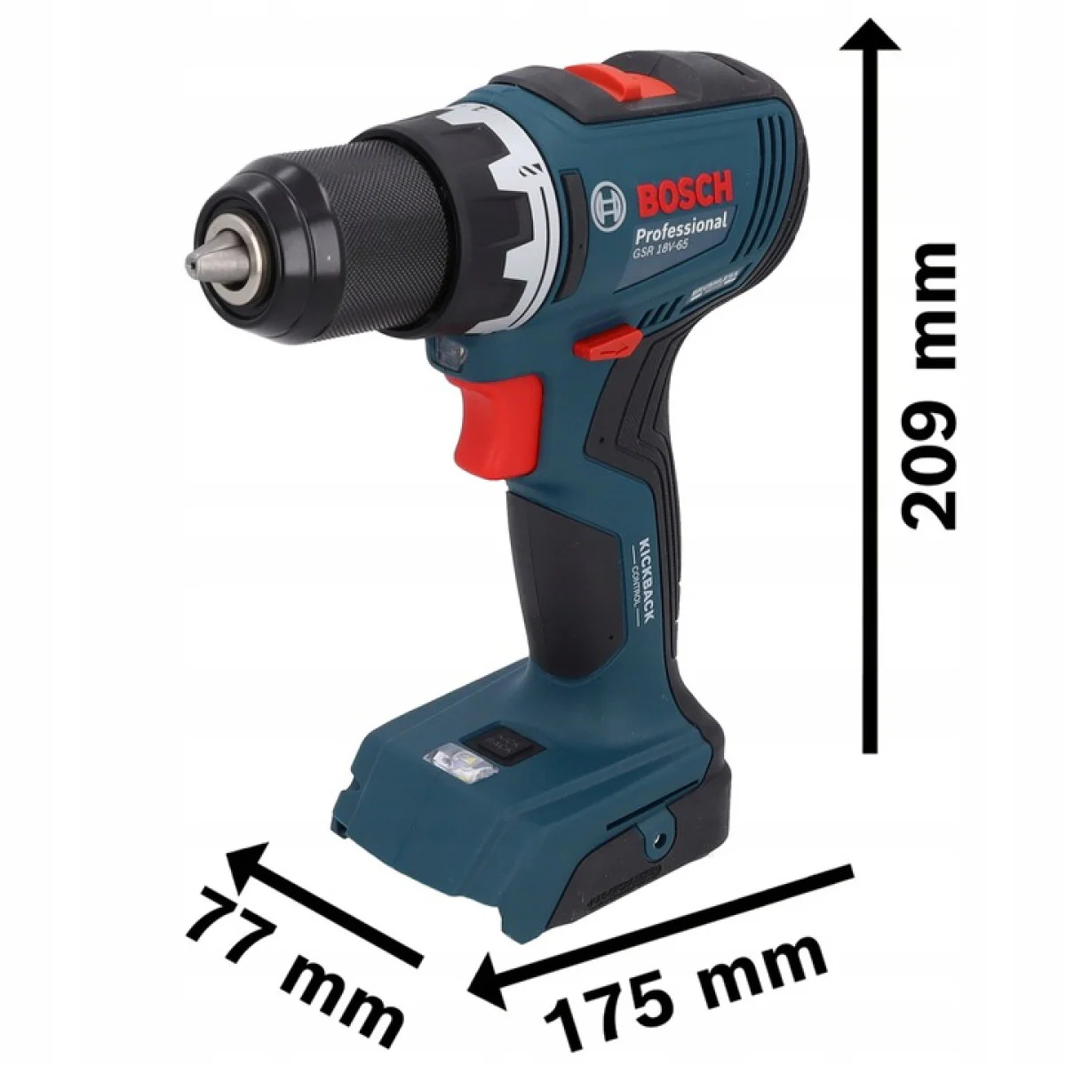 Акумулаторен ударен винтоверт Bosch GSB 18V-65, 65 Nm, с 2 батерии 18 V, 5 Ah, зарядно GAL 18V-40, в куфар L-BOXX 06019N3303