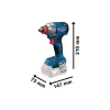 Акумулаторен ударен гайковерт Bosch GDX 18V-285, 2 x батерия GBA 18V 2.0Ah 06019N2122