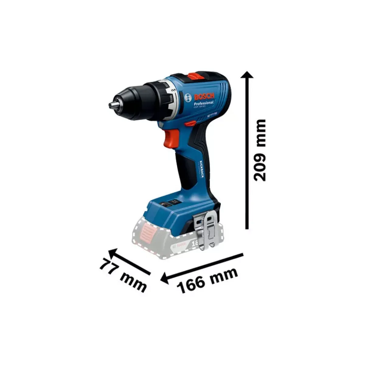 Акумулаторен винтоверт Bosch GSR 18V-65, 18 V, 63 Nm, без батерия и зарядно 06019N3200