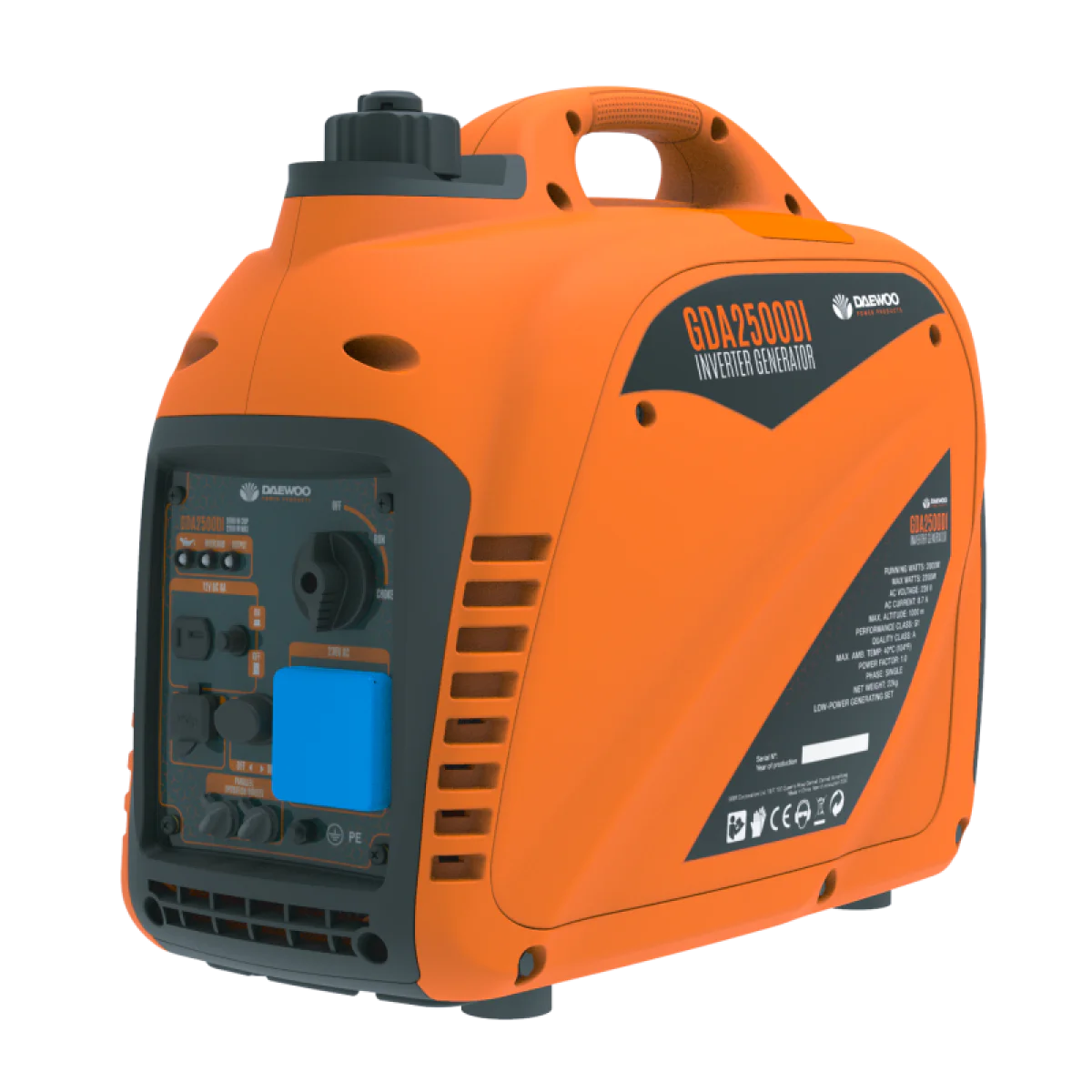 Инверторен бензинов генератор DAEWOO GDA2500DI, 2000 W, 4.5 литра GDA2500DI