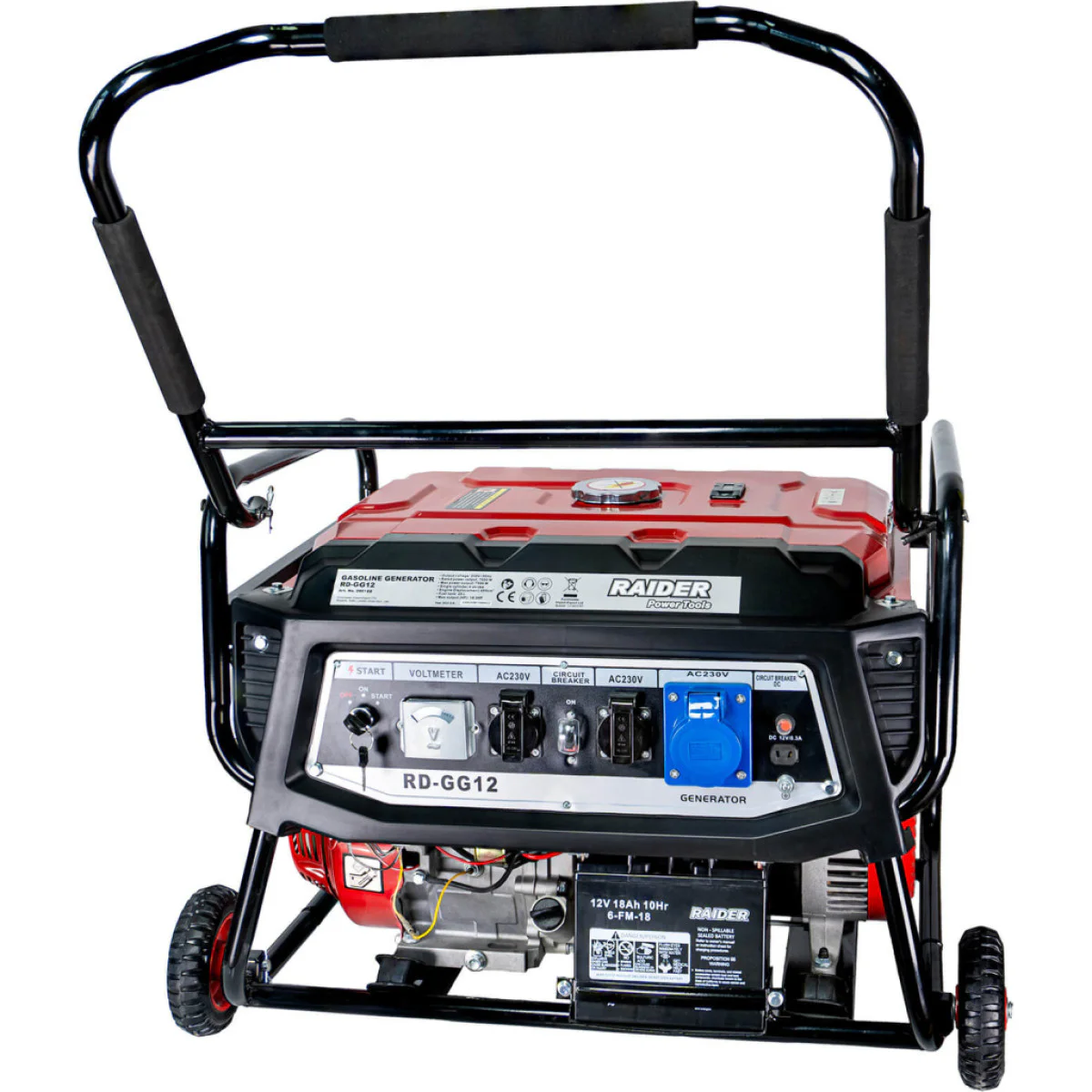 Бензинов генератор за ток Raider RD-GG12, 7.5 kW, 25 л, с ел. стартер, монофазен 090108