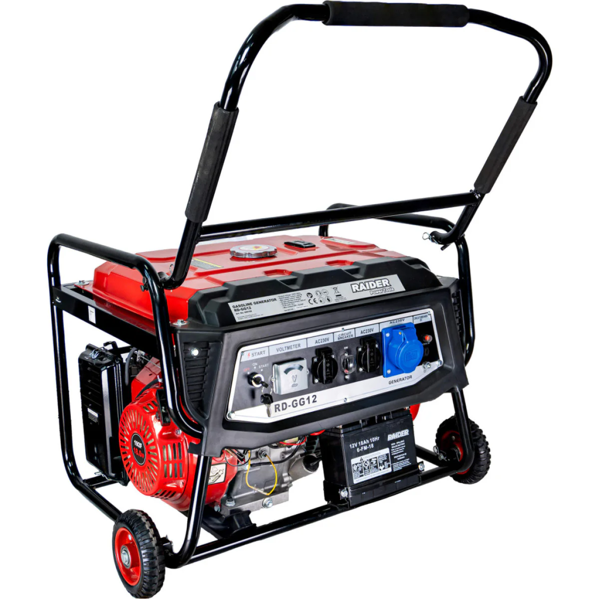 Бензинов генератор за ток Raider RD-GG12, 7.5 kW, 25 л, с ел. стартер, монофазен 090108