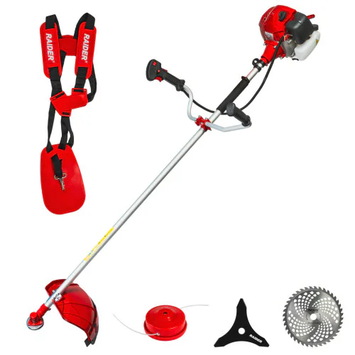 Бензинов тример Raider RD-GBC27 2К, 3 к.с., 255/440 мм, с нож, корда, диск