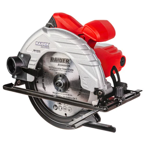 Циркуляр ръчен Raider RD-CS32, Ø185mm, 1200W  + Твърдосплавен диск (24 зъба)