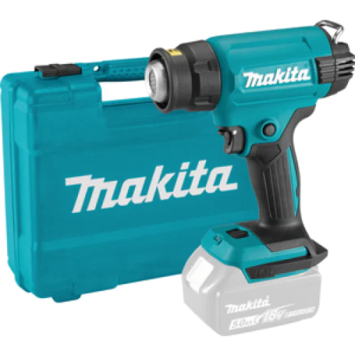 Акумулаторен пистолет за горещ въздух Makita DHG181ZK, 18 V, 120-200 л/мин, с куфар, без батерия и зарядно