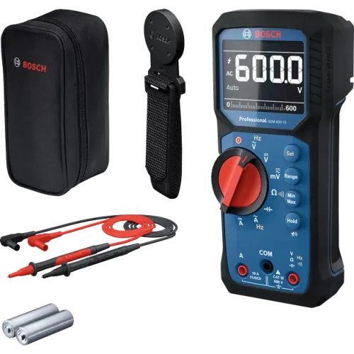 Дигитален мултицет Bosch GDM 600-15 Professional, MH1 магнитен държач, 600 V
