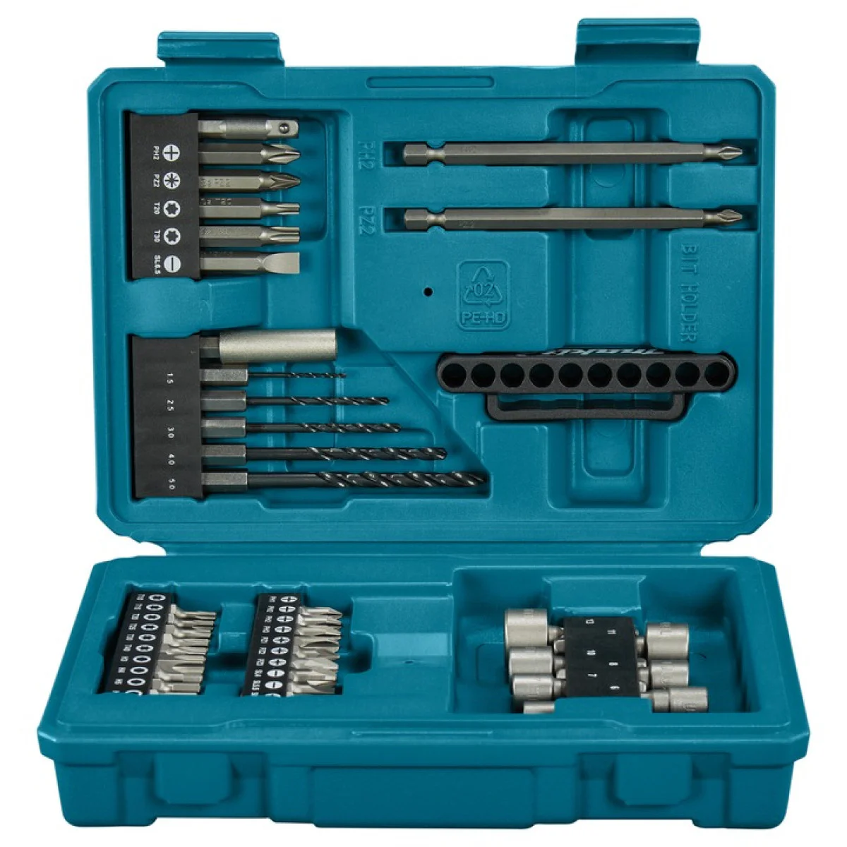 Комплект свредла и битове MAKITA E-13166, 42 части, 1/4, в куфар E-13166