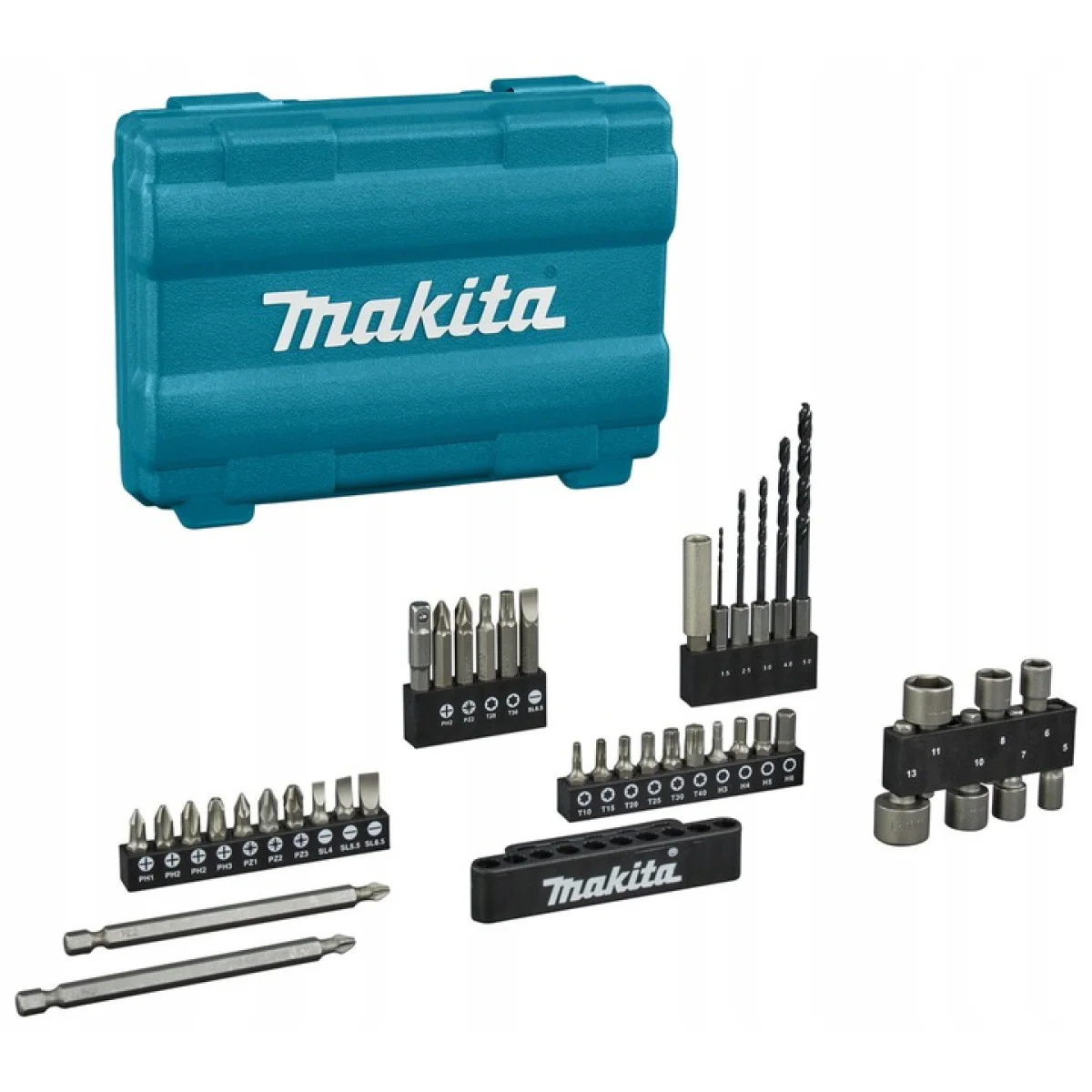 Комплект свредла и битове MAKITA E-13166, 42 части, 1/4, в куфар E-13166