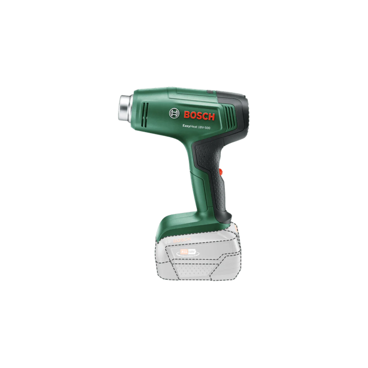 Акумулаторен пистолет за горещ въздух Bosch EasyHeat 18V-500, 18 V, без батерия и зарядно 06032A8000 Акумулаторен пистолет за горещ въздух Bosch EasyHeat 18V-500, 18 V, без батерия и зарядно 06032A8000