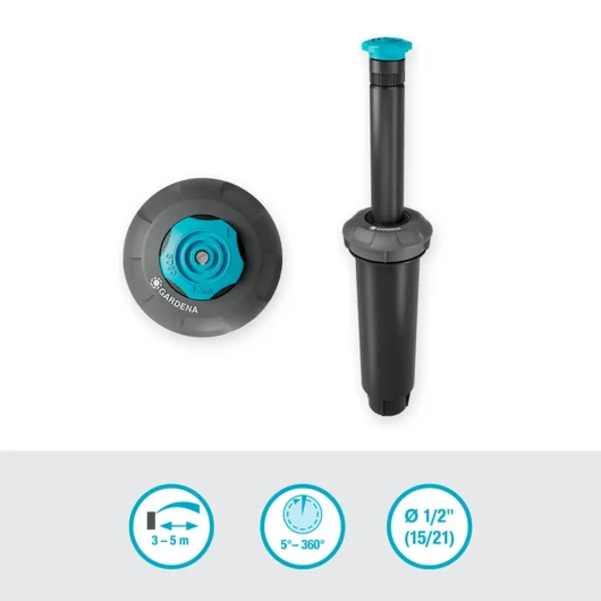 Изскачащ разпръсквач Gardena POP-UP SD80, 80 м², 1/2 08243-20