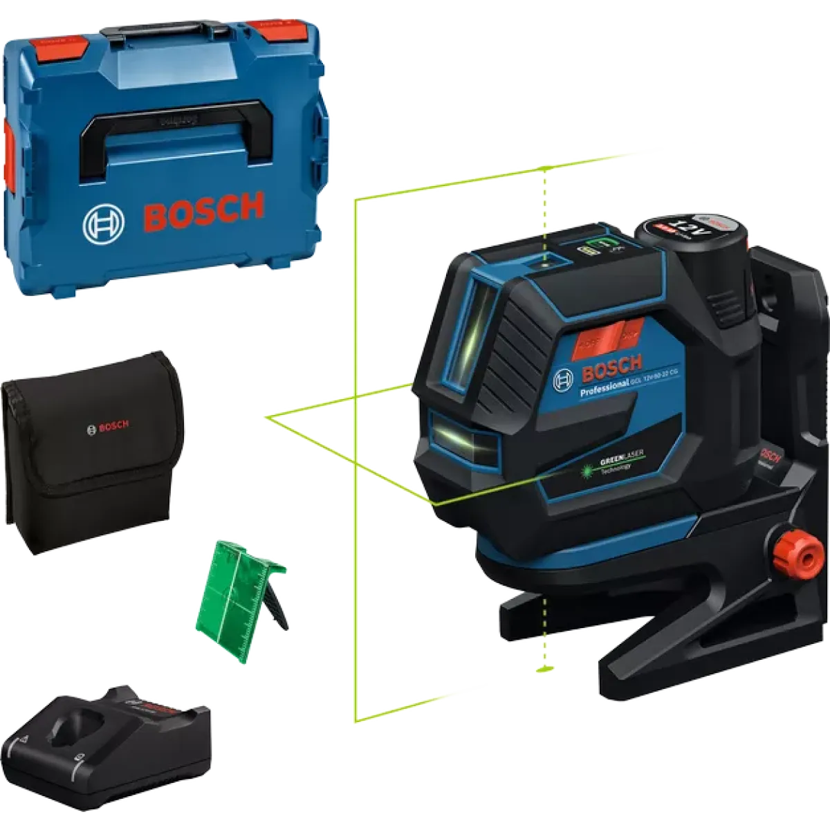 Комбиниран лазерен нивелир Bosch GCL 12V-50-22 CG, в L-BOXX 136 с 1 x акумулаторна батерия GBA 12V 2.0Ah, лазерна мишена, зелен лъч 0601066S02 Комбиниран лазерен нивелир Bosch GCL 12V-50-22 CG, в L-BOXX 136 с 1 x акумулаторна батерия GBA 12V 2.0Ah, лазерна мишена, зелен лъч 0601066S02