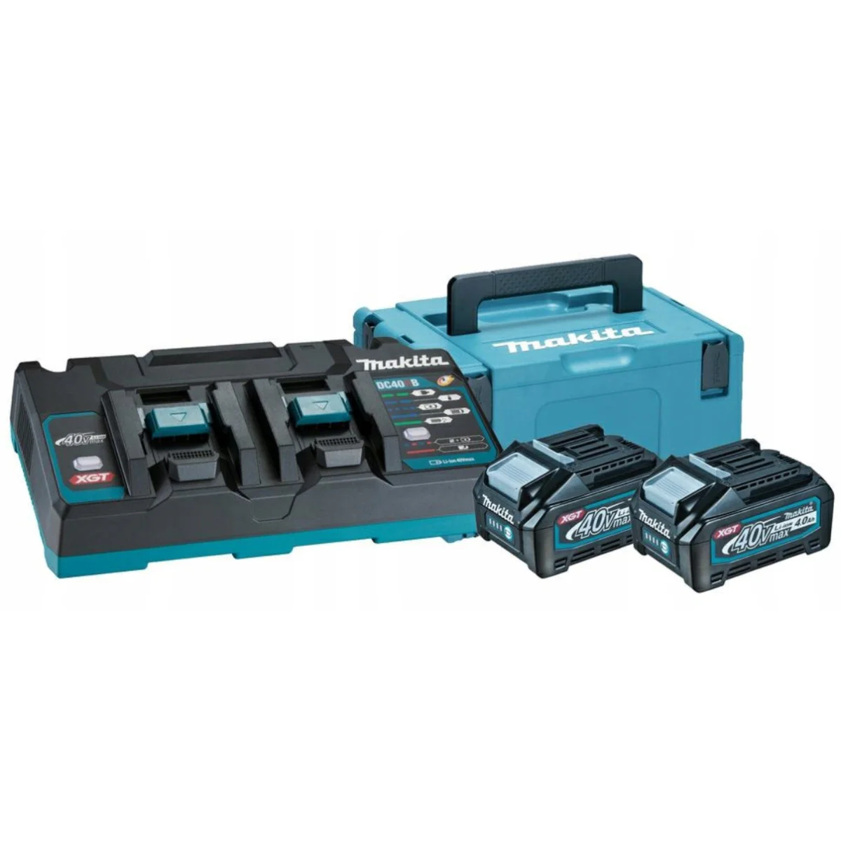 Комплект 2 батерии 40 V, 4 Ah и зарядно Makita 191U00-8, XGT, в куфар 191U00-8