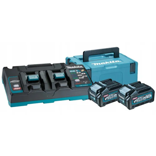 Комплект 2 батерии 40 V, 4 Ah и зарядно Makita 191U00-8, XGT, в куфар
