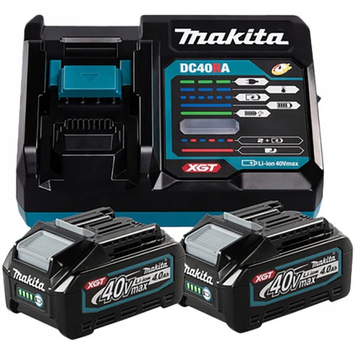 Комплект 2 батерии 40 V, 4 Ah, XGT и зарядно Makita 191L77-9