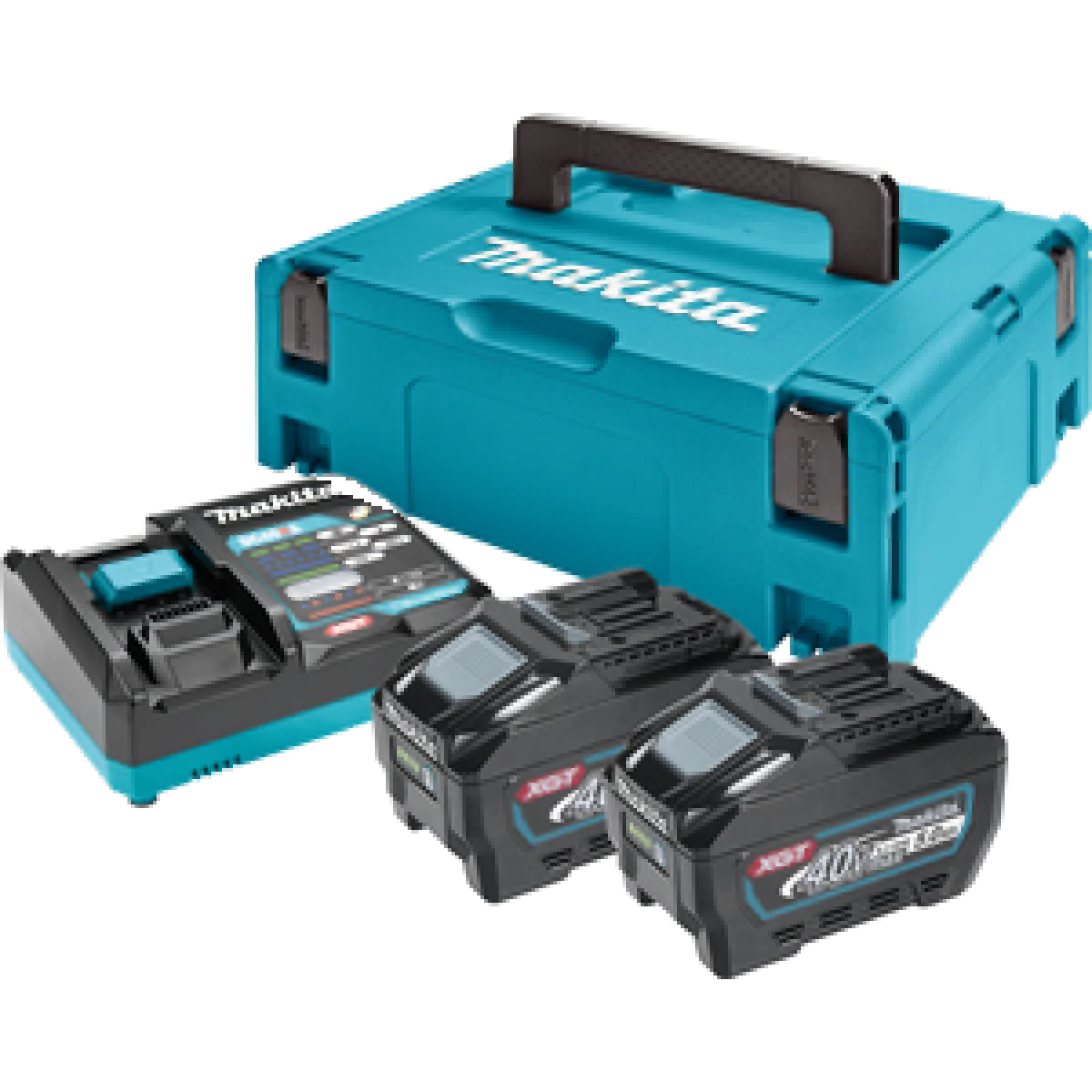Комплект 2 батерии 40 V 5 Ah и зарядно Makita 191V35-5, XGT, в куфар Makpac 2 191V35-5