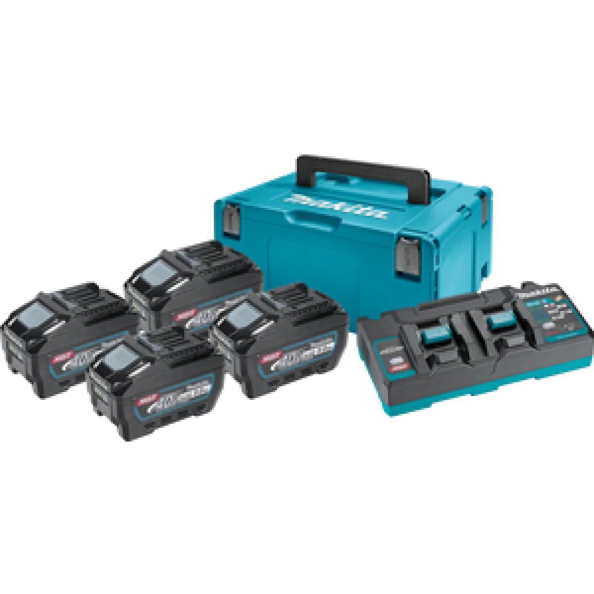 Комплект 4 бр батерии 40 V, 5 Ah и зарядно Makita 191U42-2, XGT, в куфар 191U42-2