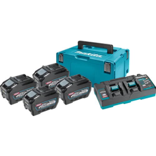 Комплект 4 бр батерии 40 V, 5 Ah и зарядно Makita 191U42-2, XGT, в куфар