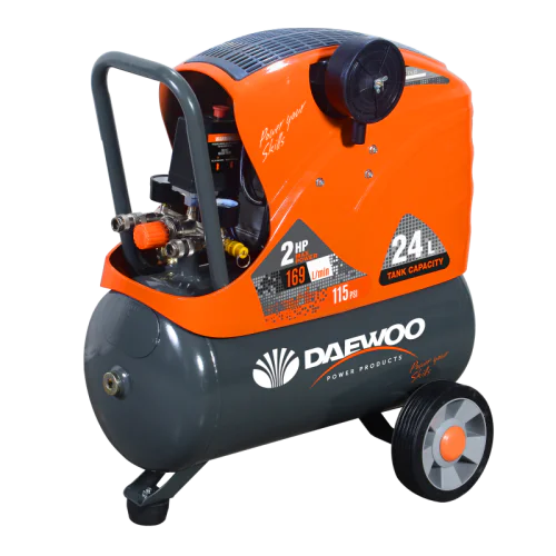 Монофазен бутален компресор DAEWOO DAAC24DN, 1.5 kW, 169 л/мин, 24 литра, 8 бара Монофазен бутален компресор DAEWOO DAAC24DN, 1.5 kW, 169 л/мин, 24 литра, 8 бара