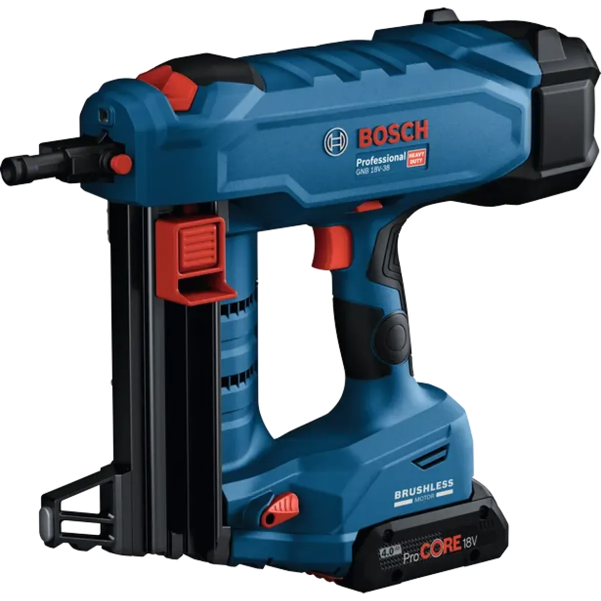 Акумулаторен пистолет за пирони Bosch GNB 18V-38, в куфар XL-BOXX, без батерия и зарядно