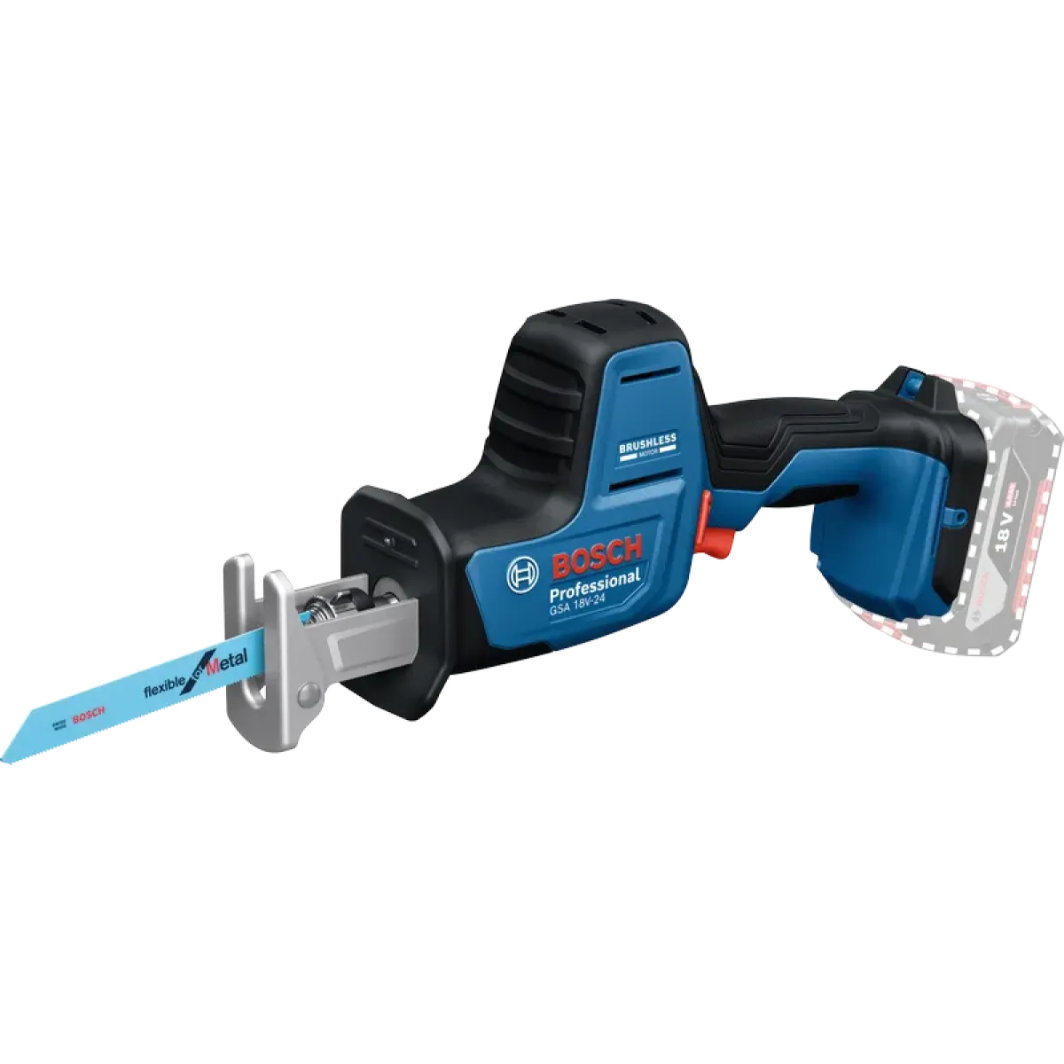 Акумулаторен саблен трион Bosch GSA 18V-24, 18 V, 24 мм, без батерия и зарядно 06016A5101