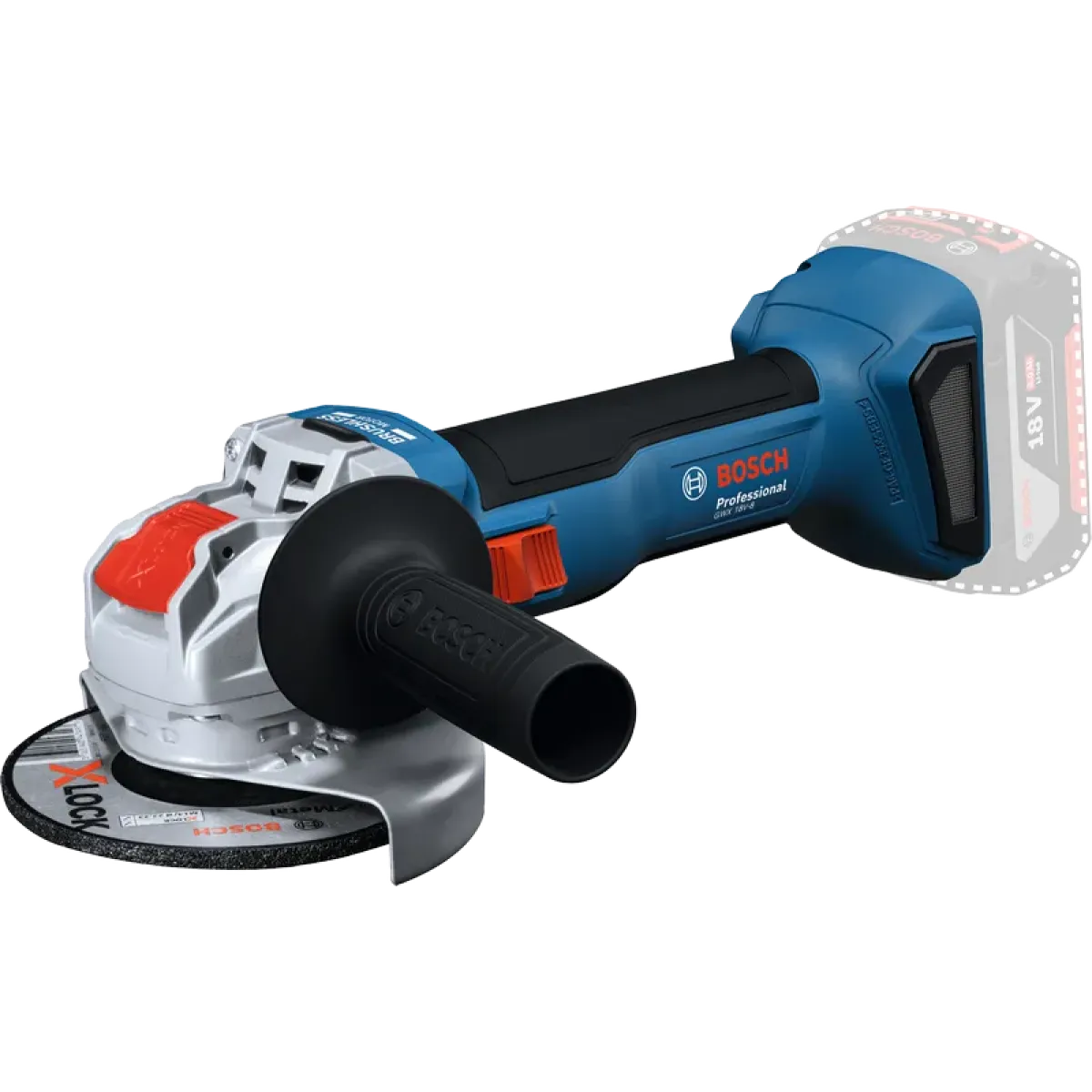 Акумулаторен ъглошлайф Bosch GWX 18V-8, 18 V, 125 мм, X-LOCK, без батерия и зарядно, с куфар L-BOXX 136 06019N9101