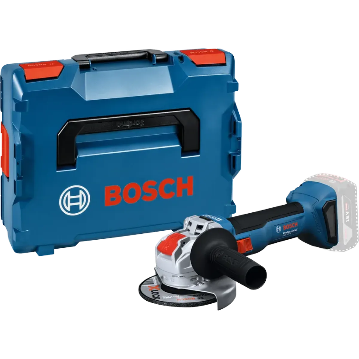 Акумулаторен ъглошлайф Bosch GWX 18V-8, 18 V, 125 мм, X-LOCK, без батерия и зарядно, с куфар L-BOXX 136 06019N9101