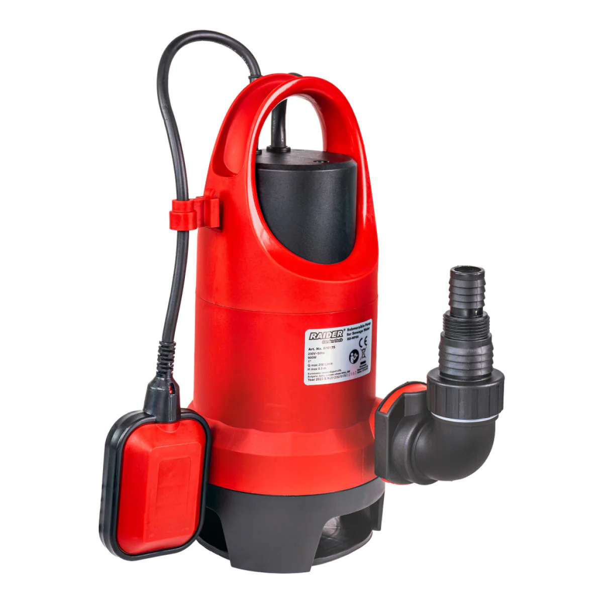 Потопяема помпа за мръсна вода Raider RD-WP68, 900 W, 250 л/мин, 1 070175 Потопяема помпа за мръсна вода Raider RD-WP68, 900 W, 250 л/мин, 1 070175