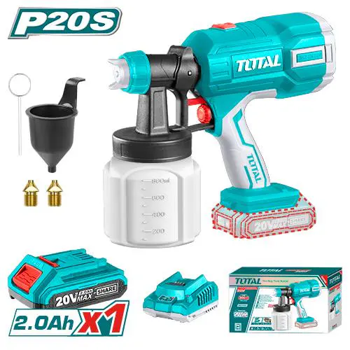Акумулаторен пистолет за боядисване TOTAL TSGLI20406, 20 V / 2 Ah, 800 ml